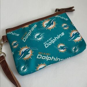 Miami Dolphins Teal Wristlet